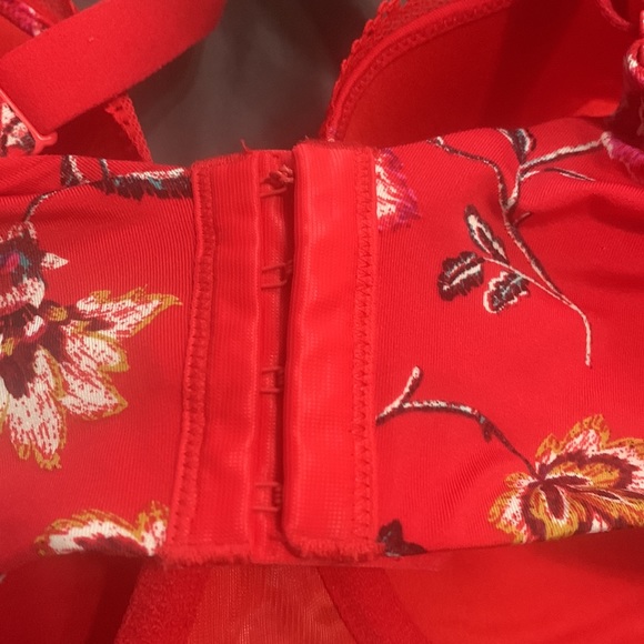 Red floral cacique bra - Picture 4 of 5